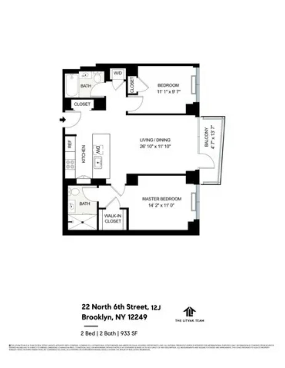 22 North 6th Street, Unit 12J Brooklyn, NY 11249 - Photo 13 of 13 a picture of a bench in front of a wall