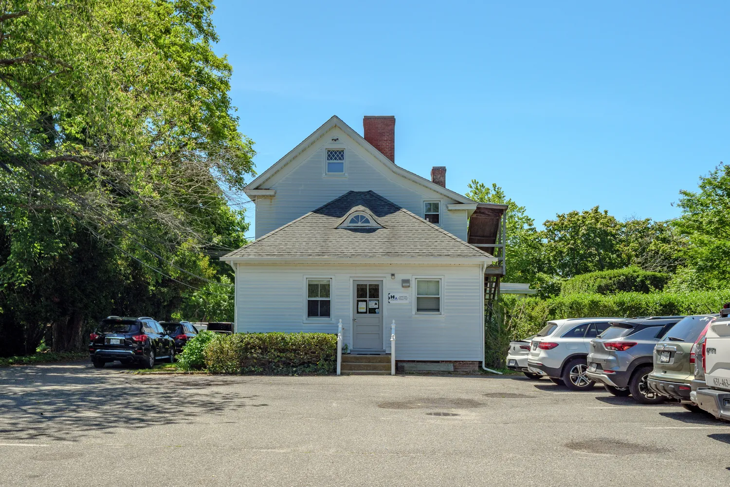 a car parked in front of a house