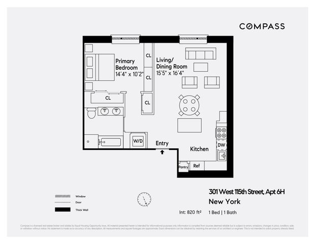 $860,000 | 301 West 115th Street, Unit 6H | Harlem
