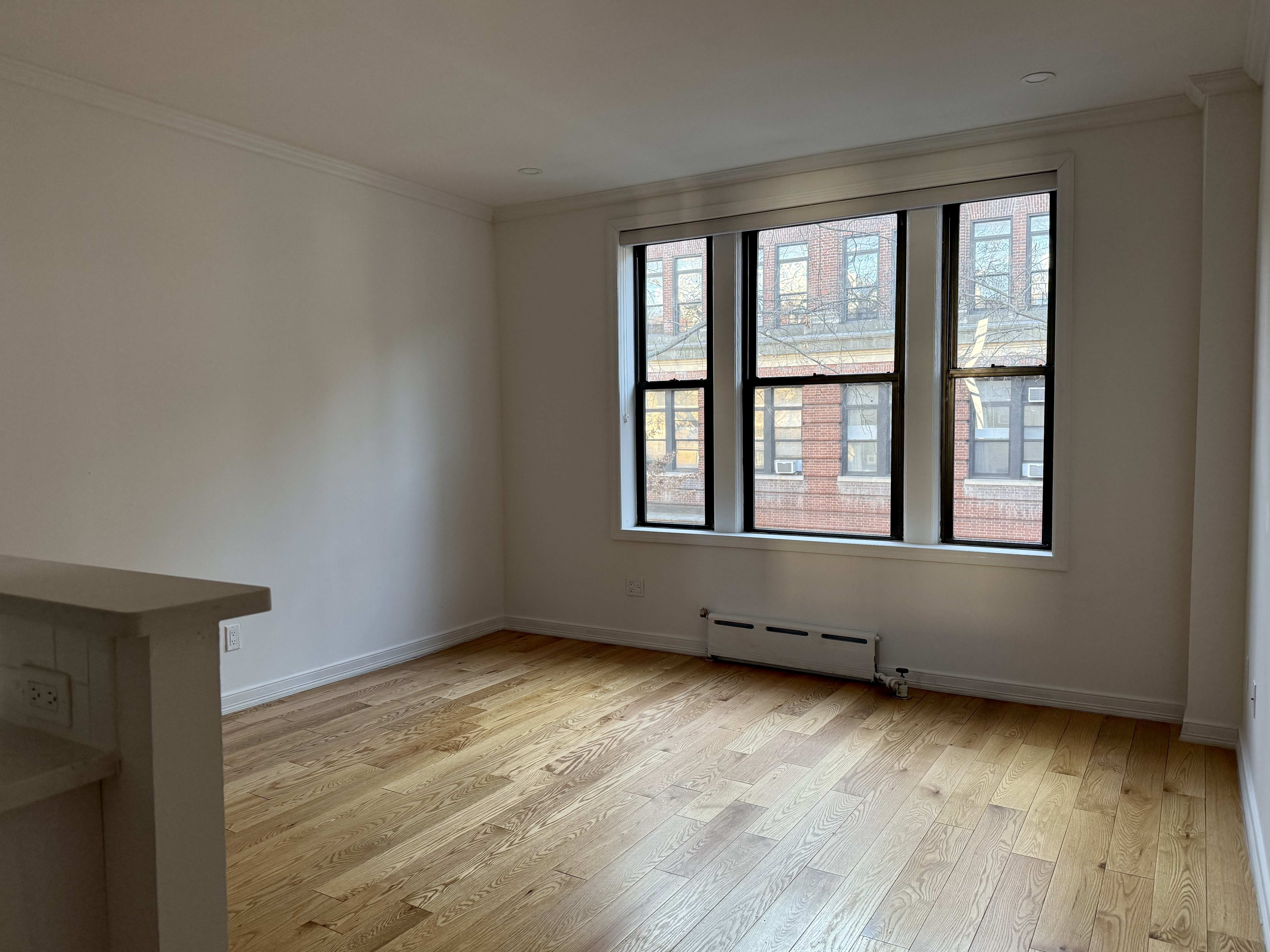 573 6th Street Brooklyn, NY 11215 - Photo 3 of 11 a view of an empty room with wooden floor and a window