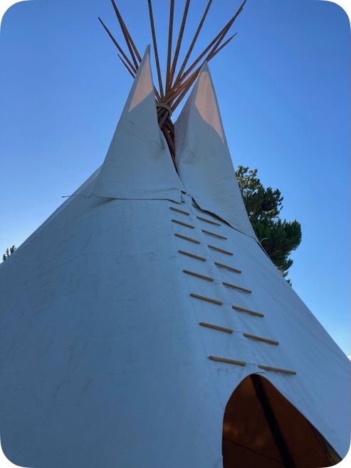 a outdoor space with seating area