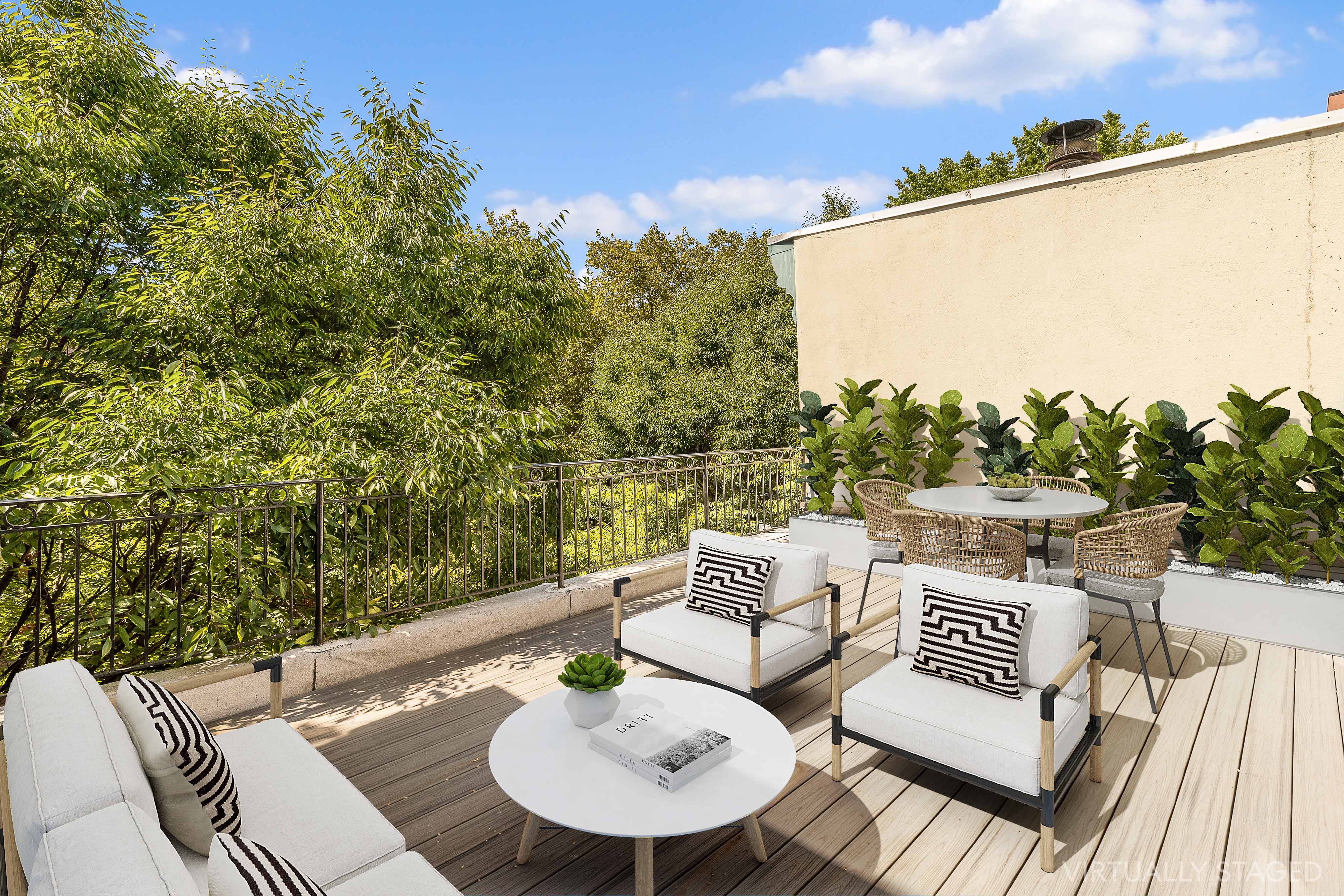 459 Vanderbilt Avenue Brooklyn, NY 11238 - Photo 9 of 20 a view of a balcony with two chairs and a table