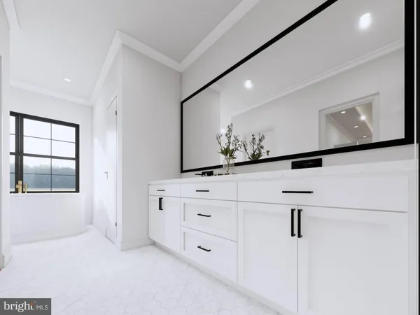 a bathroom with a granite countertop window and a bathtub