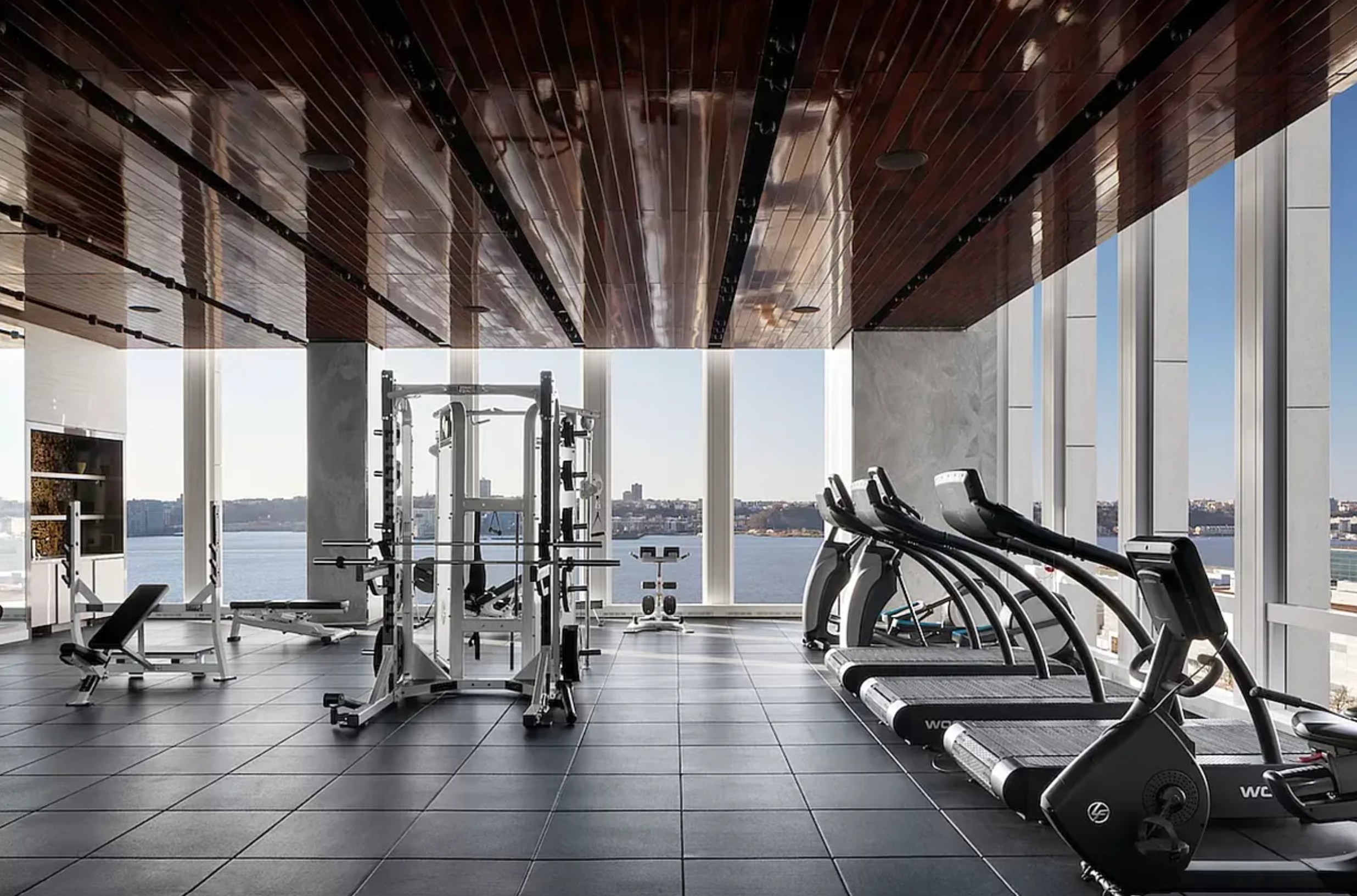 35 Hudson Yards, Unit 6701 Manhattan, NY 10001 - Photo 16 of 23 a view of gym equipment and windows
