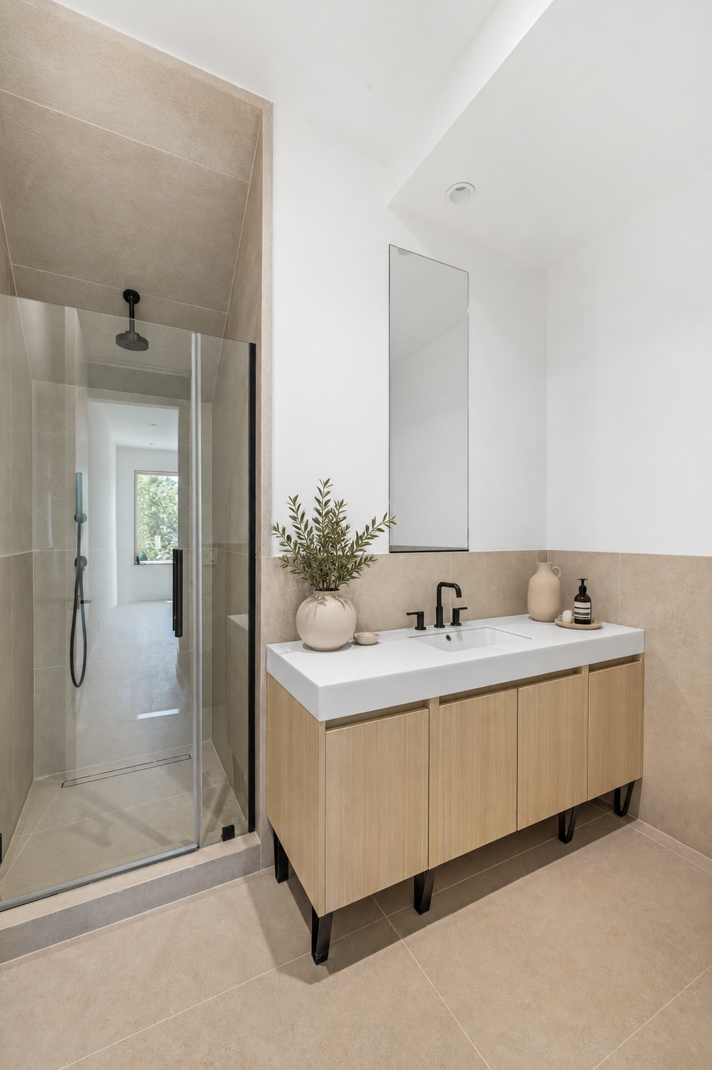 810 Sterling Place, Unit PH Brooklyn, NY 11216 - Photo 6 of 16 a bathroom with a double vanity sink and mirror