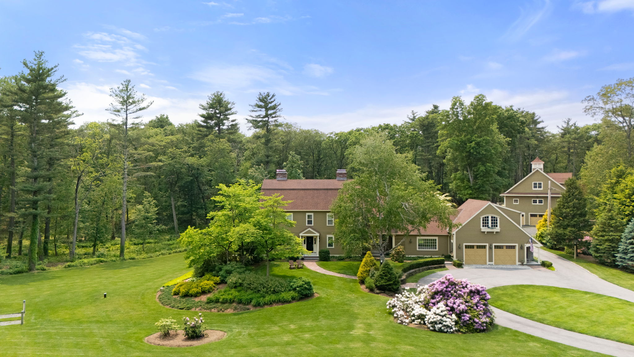 100 Farm Road Sherborn, MA 01770 - Photo 3 of 17 an aerial view of a house