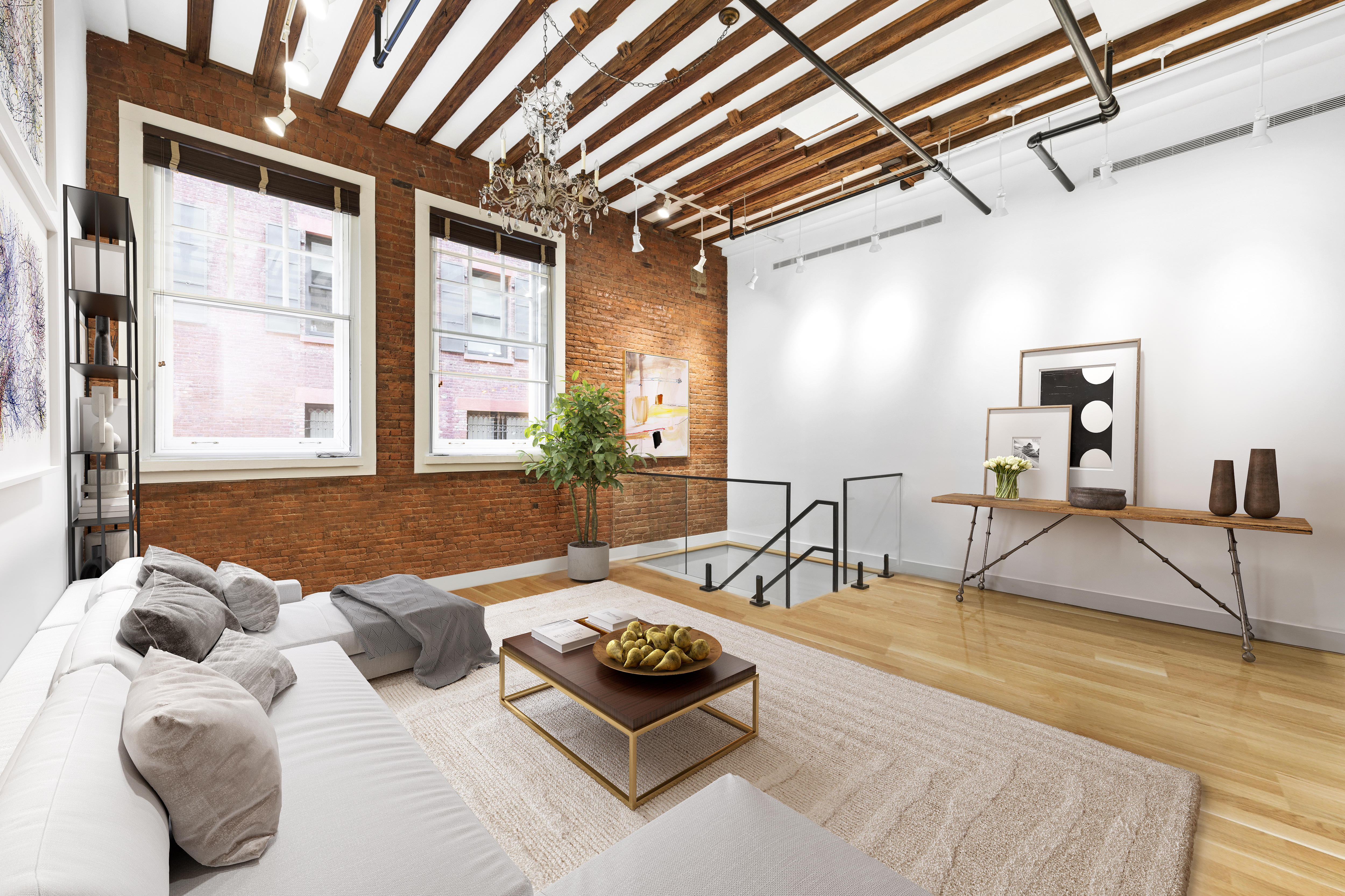 60 Collister Street, Unit 1B Manhattan, NY 10013 - Photo 2 of 20 a bedroom with furniture and a large window