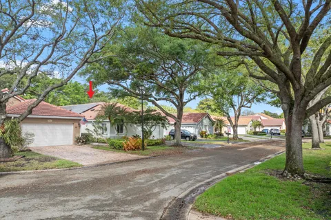 a view of a lake with houses