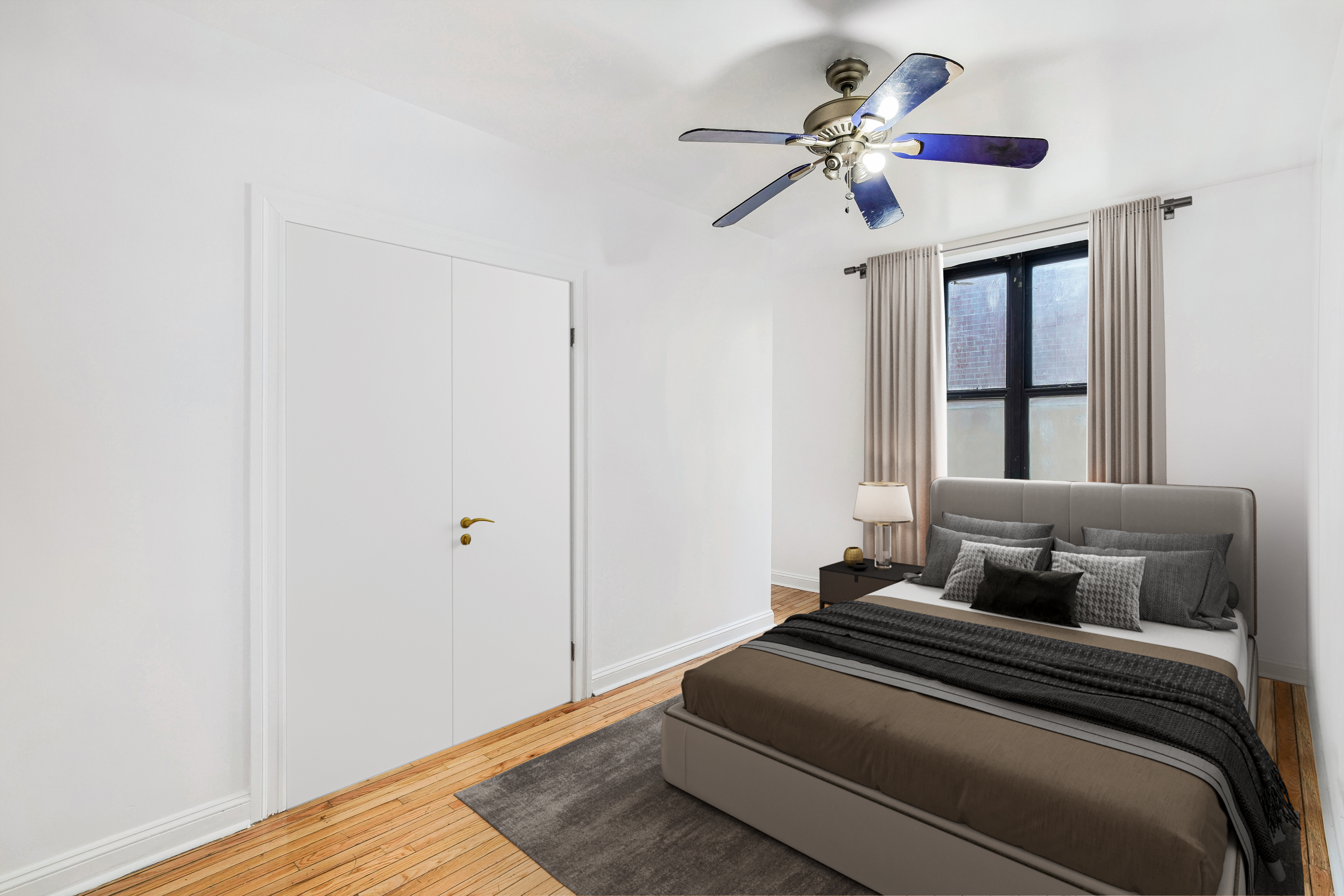 1809 Adam Clayton Powell Jr Boulevard, Unit 5F Manhattan, NY 10026 - Photo 7 of 11 a bedroom with a bed and wooden floor