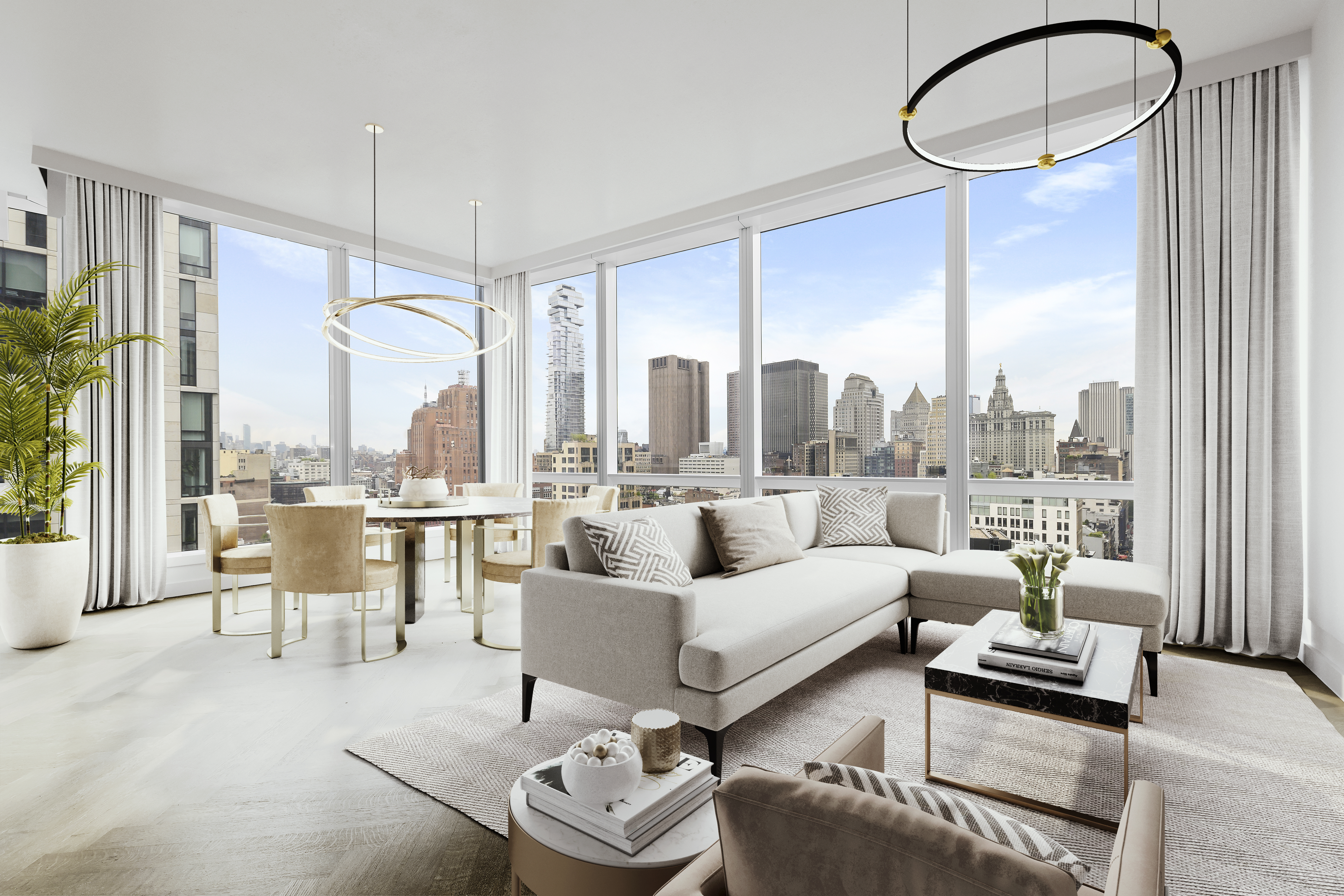 111 Murray Street, Unit 21A Manhattan, NY 10007 - Photo 1 of 14 a living room with furniture and a large window
