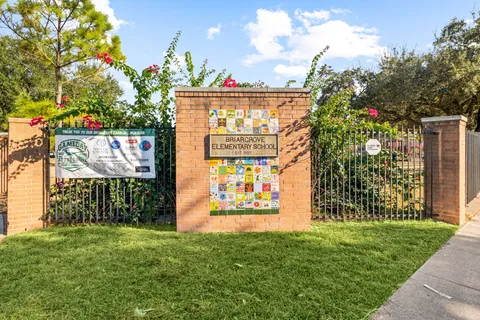 a view of a park with slide