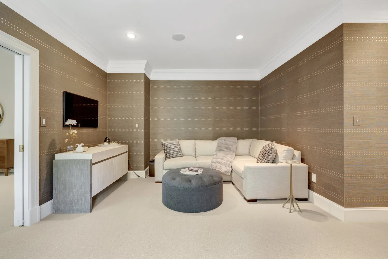 a view of a patio with chairs and tables