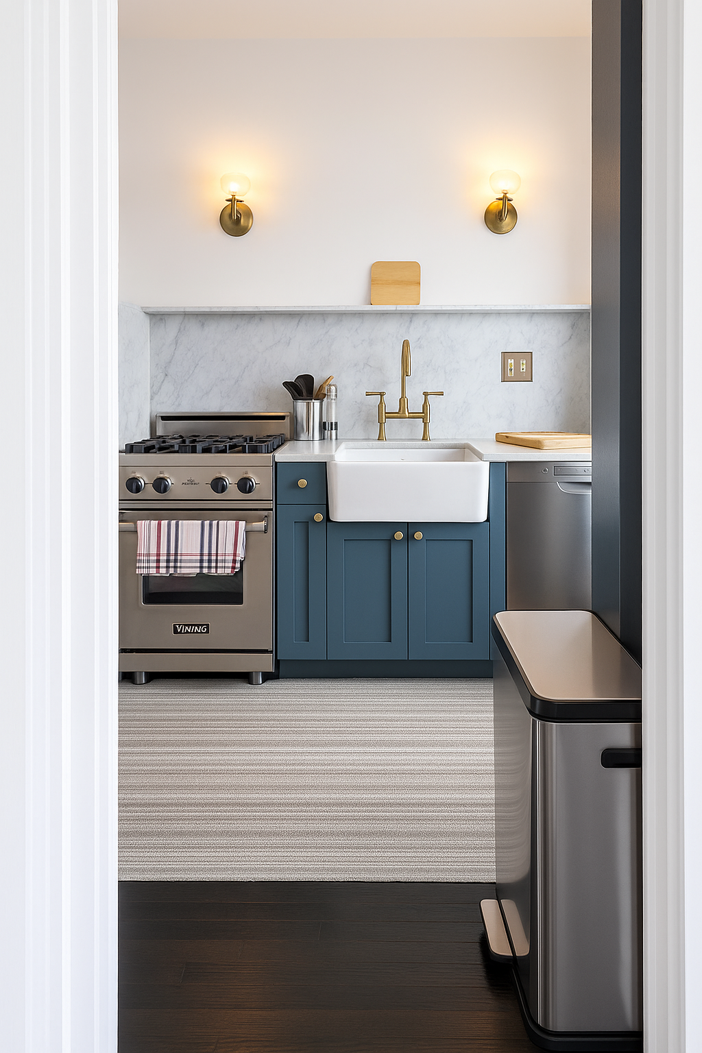 405 West 23rd Street, Unit 8E Manhattan, NY 10011 - Photo 3 of 4 a bathroom with a sink a mirror and a toilet