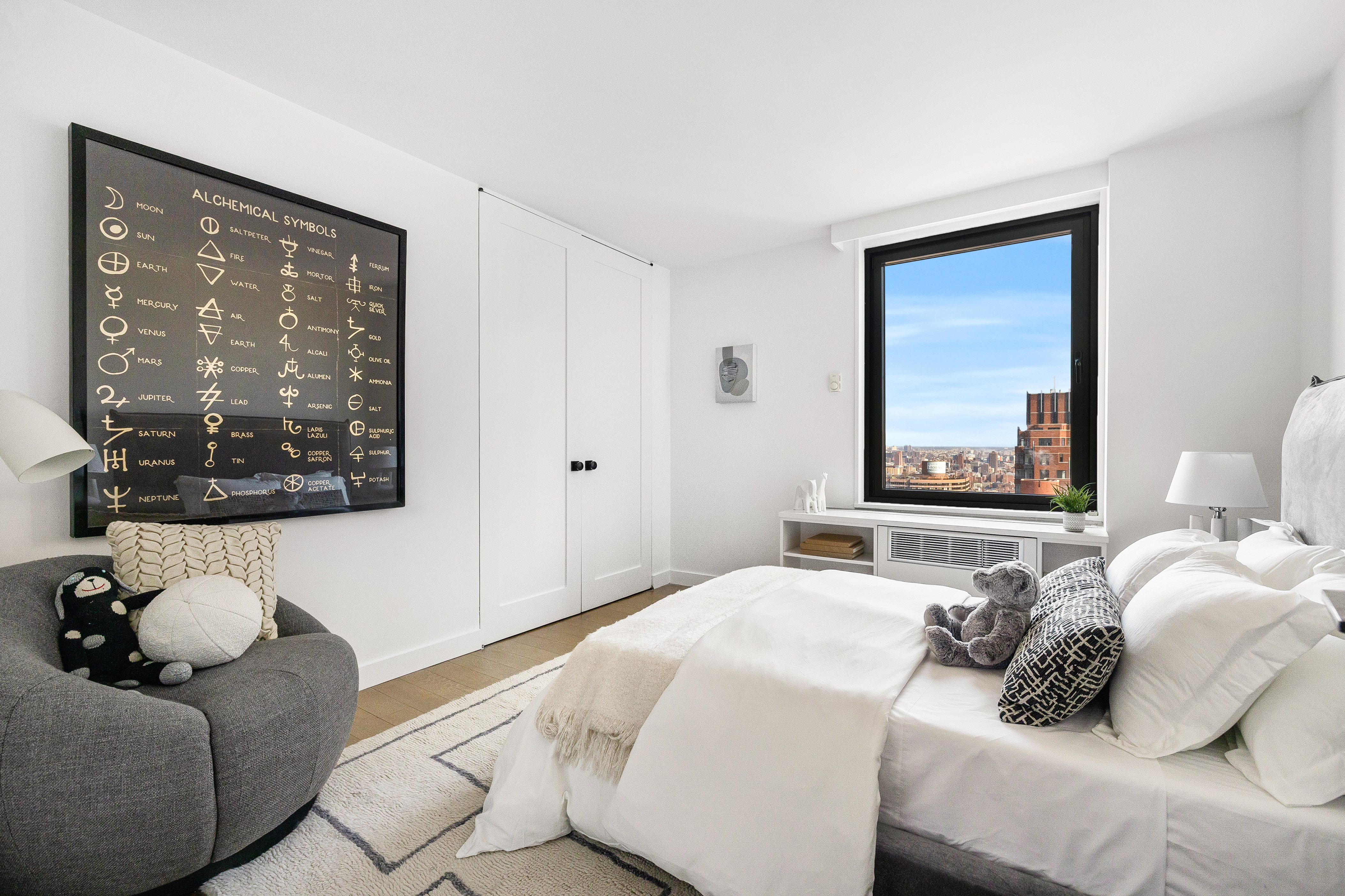 1623 3rd Avenue, Unit 36A Manhattan, NY 10128 - Photo 10 of 17 a bedroom with a bed and a large window