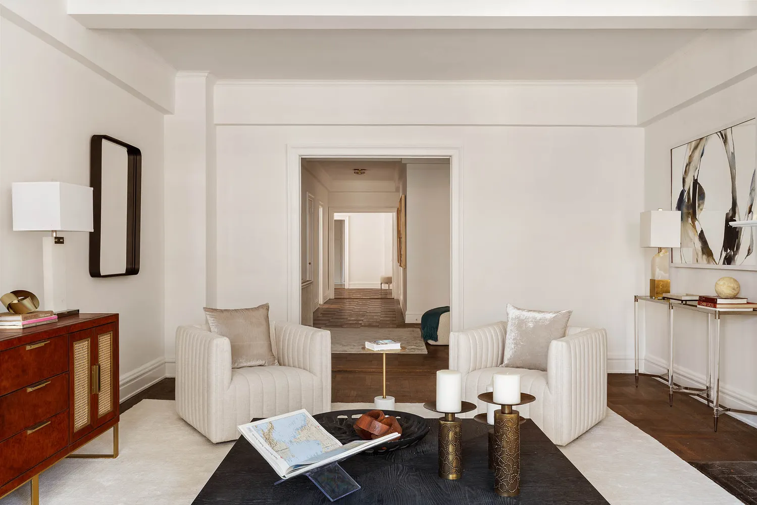 a living room with furniture