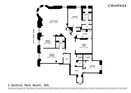 $18,495,000 | 1 Central Park South, Unit 915913 | Central Park South