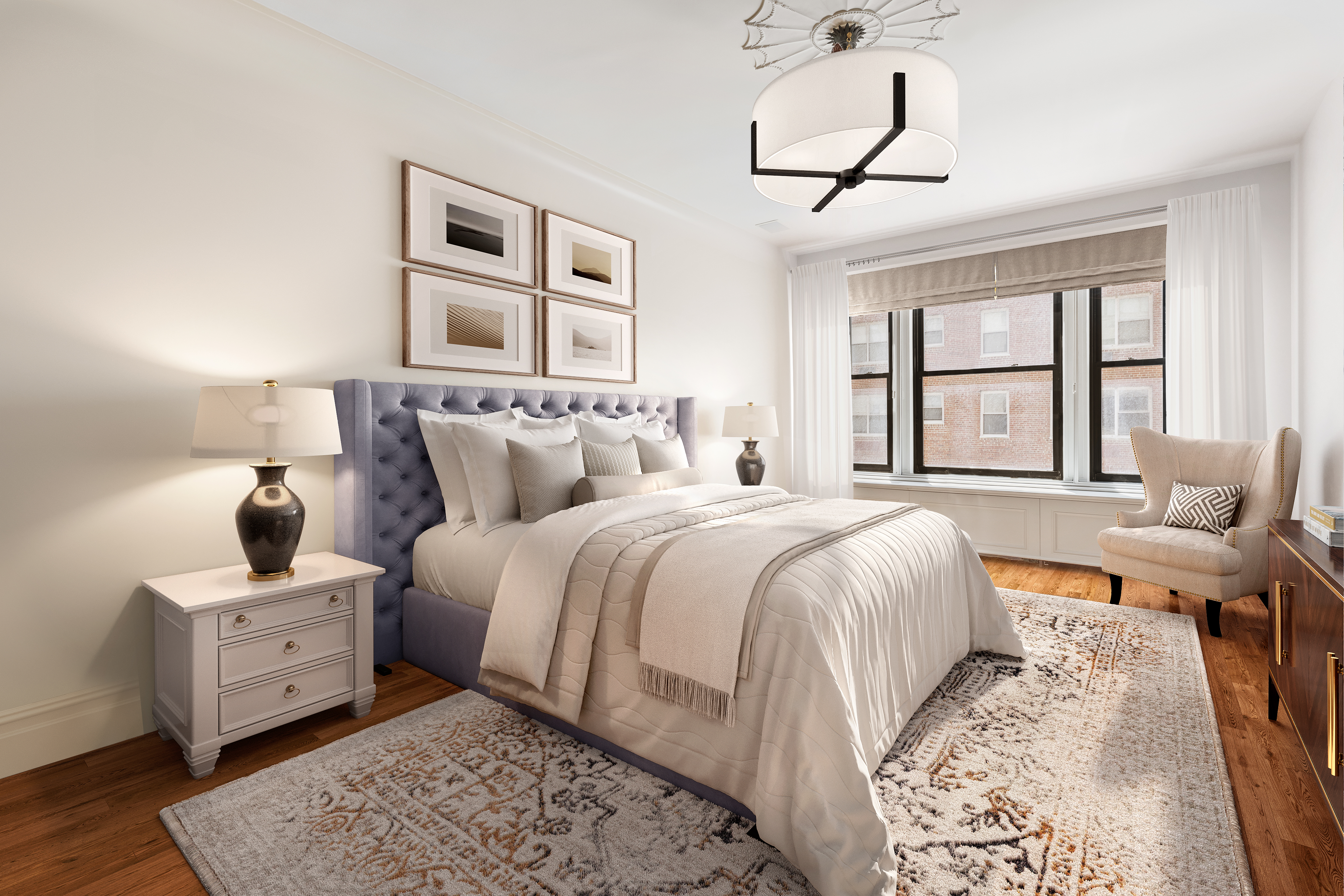 1160 Park Avenue, Unit 8C Manhattan, NY 10128 - Photo 6 of 18 a bed room with a bed and a couch