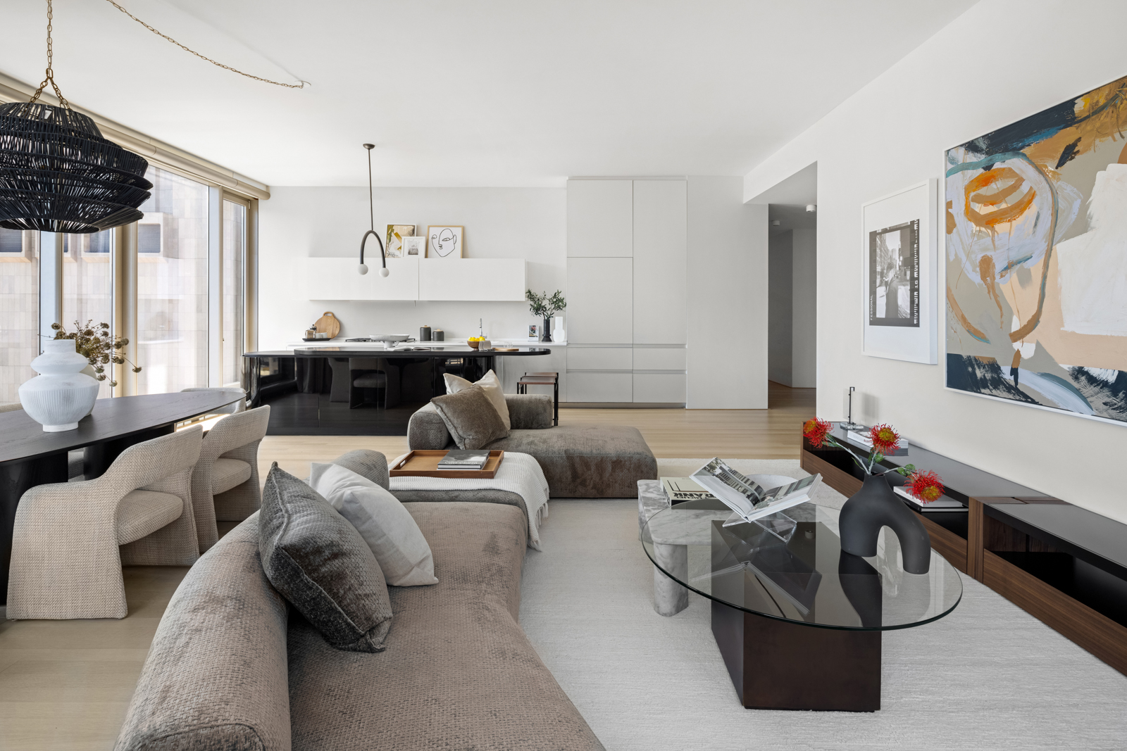 56 Leonard Street, Unit 14BEAST Manhattan, NY 10013 - Photo 6 of 35 a living room with furniture and a window