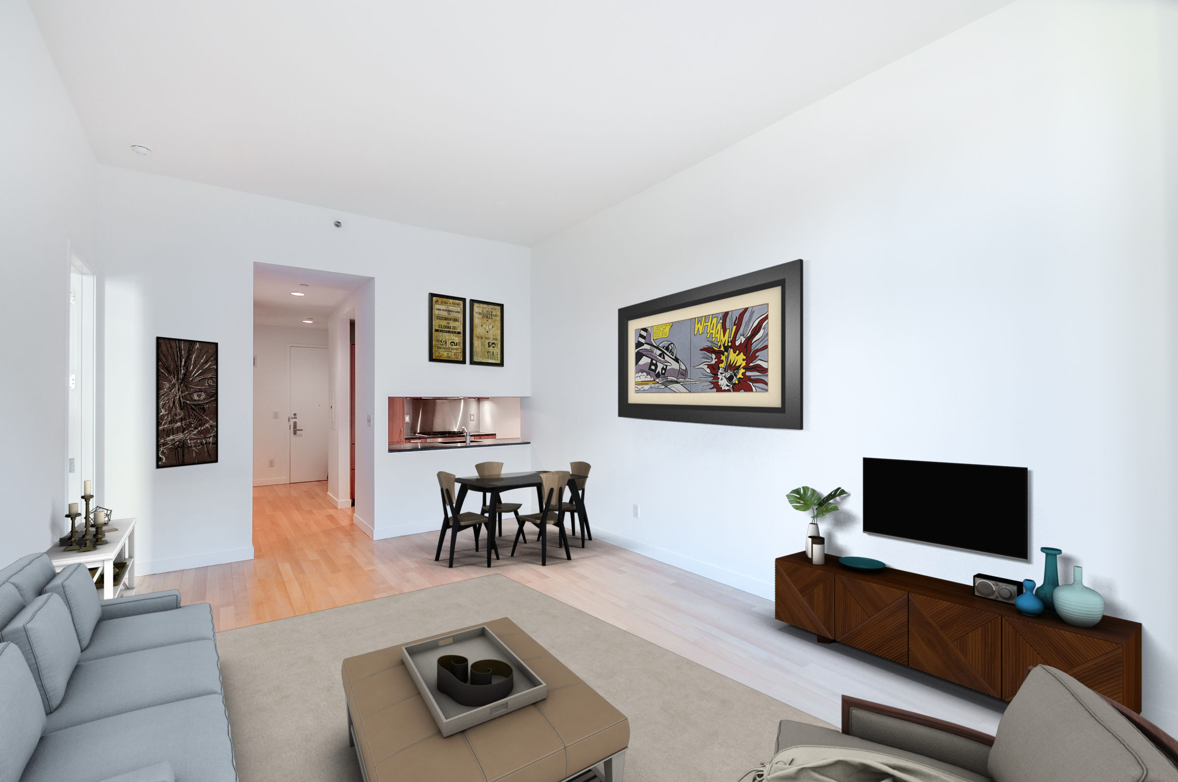 450 East 83rd Street, Unit 3D Manhattan, NY 10028 - Photo 5 of 15 a living room with furniture and a flat screen tv