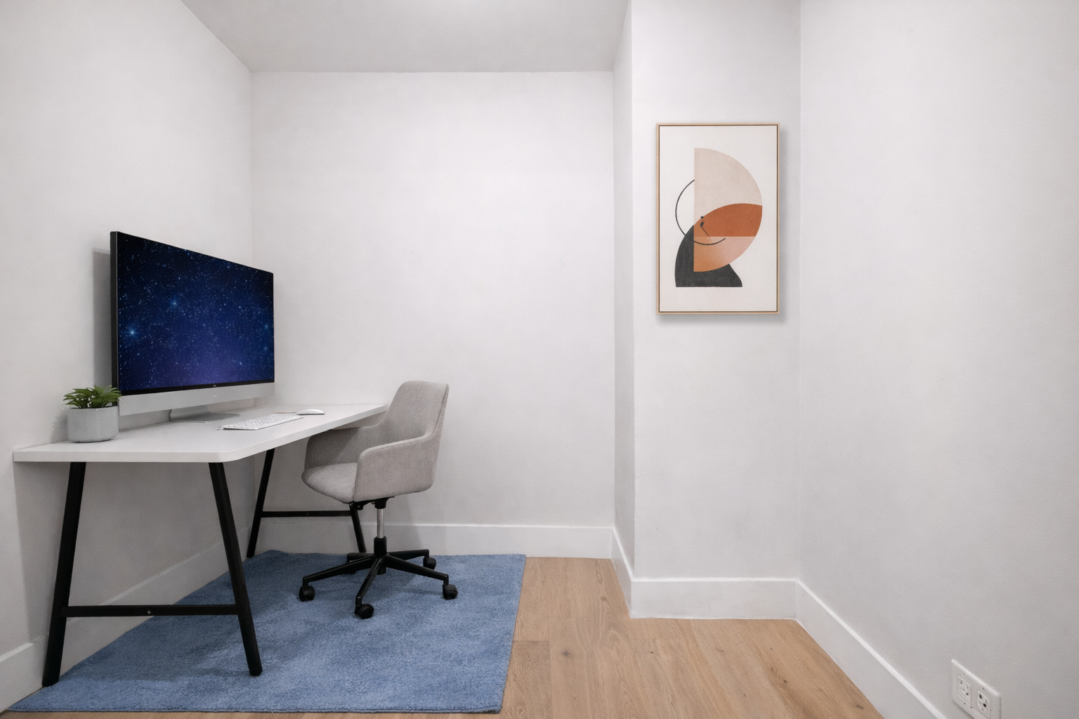 70 East 10th Street, Unit 4V Manhattan, NY 10003 - Photo 10 of 26 a workspace room with furniture and wooden floor
