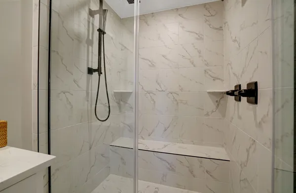 a bathroom with a shower