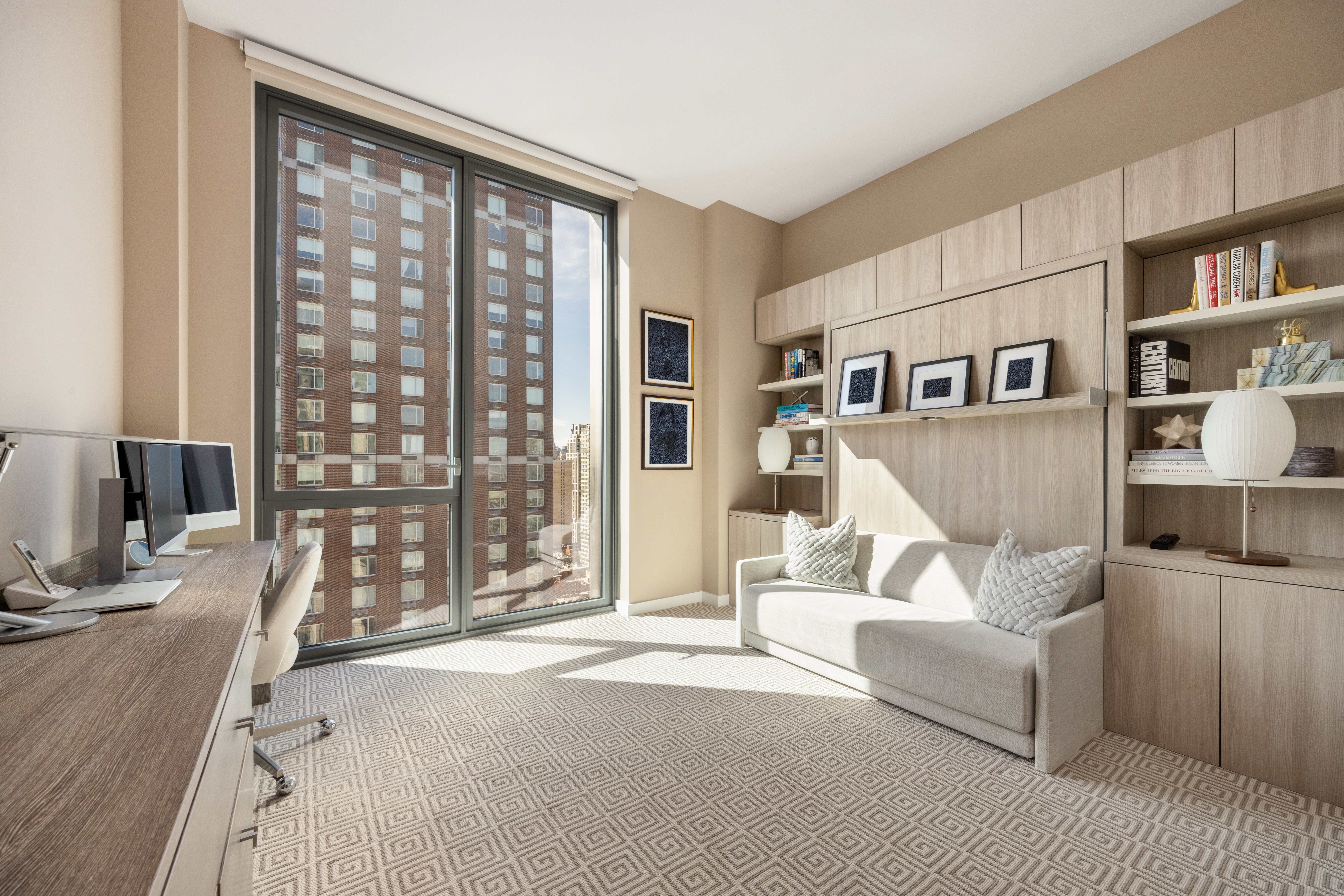 360 East 89th Street, Unit 29B Manhattan, NY 10128 - Photo 13 of 22 a living room with furniture and a flat screen tv