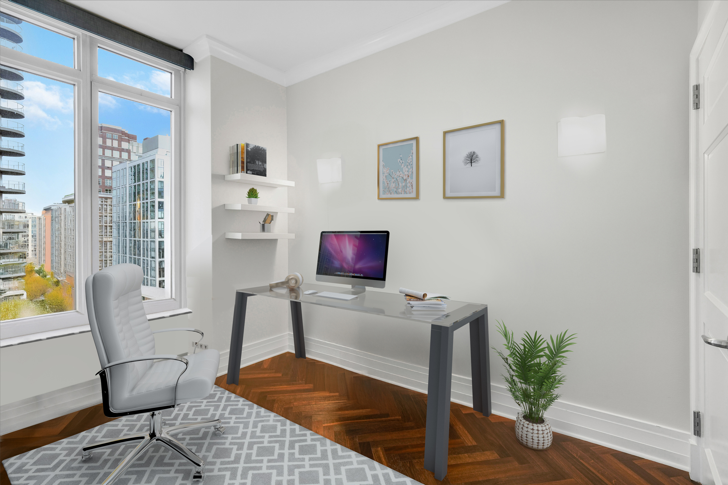 205 East 85th Street, Unit 16H Manhattan, NY 10028 - Photo 10 of 14 a living room with furniture and wooden floor