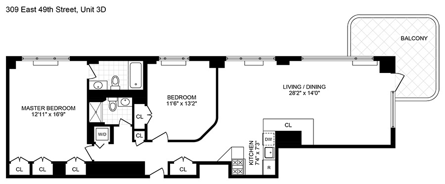 309 East 49th Street, Unit 3D Manhattan, NY 10017 - Photo 11 of 11 a picture of a bathroom with a sink and a mirror