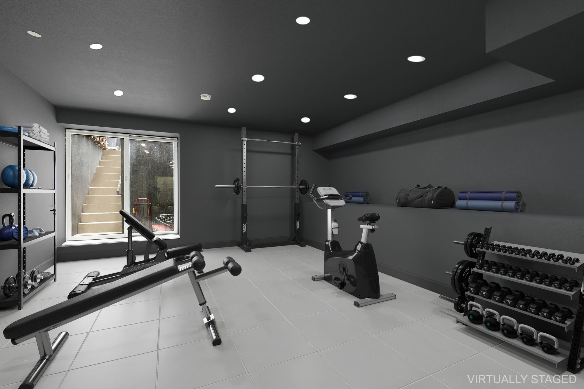 483 Hart Street, Unit 1 Brooklyn, NY 11221 - Photo 14 of 18 a room with gym equipment and a large window