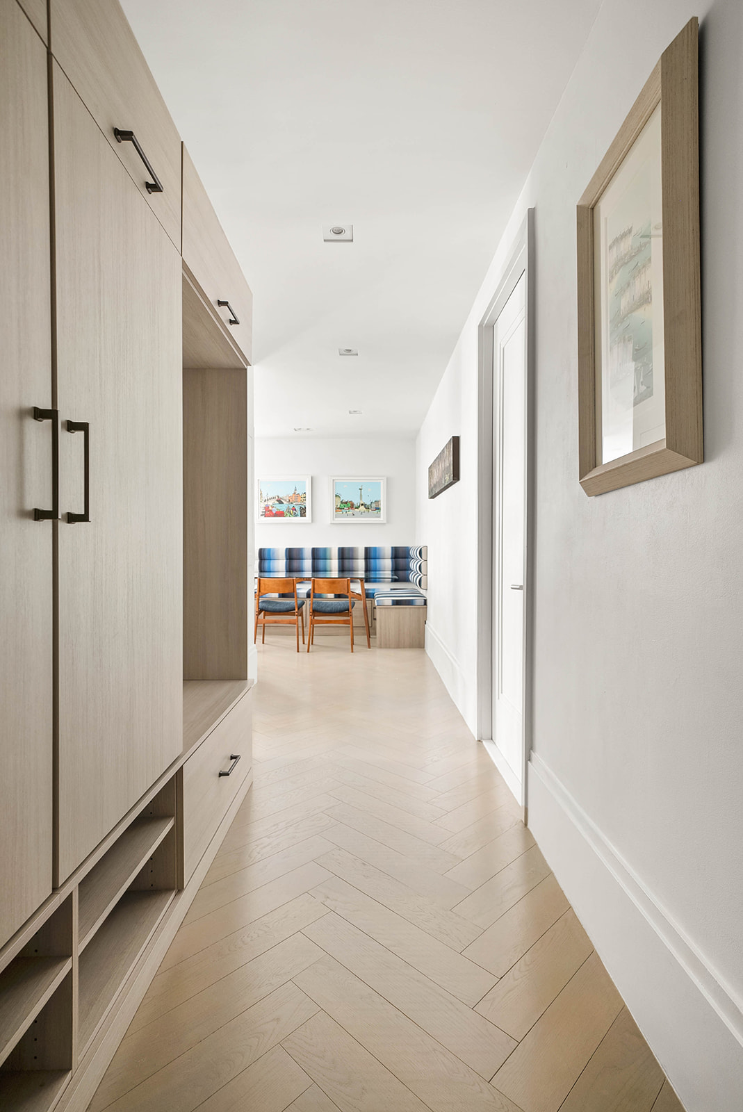 101 Wall Street, Unit 4B Manhattan, NY 10005 - Photo 11 of 20 a view of livingroom with furniture and refrigerator