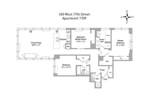 $4,875,000 | 450 West 17th Street, Unit 1709 | Chelsea