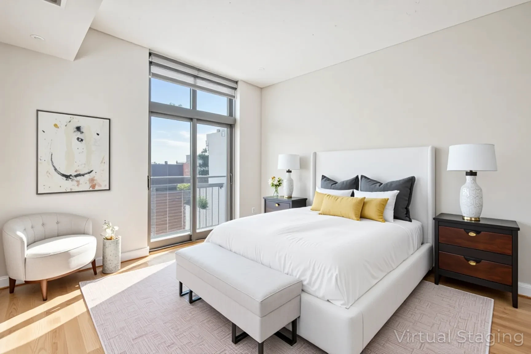2120 Vermont Avenue Northwest, Unit 620 Washington, DC 20001 - Photo 15 of 61 a spacious bedroom with a bed and glass window