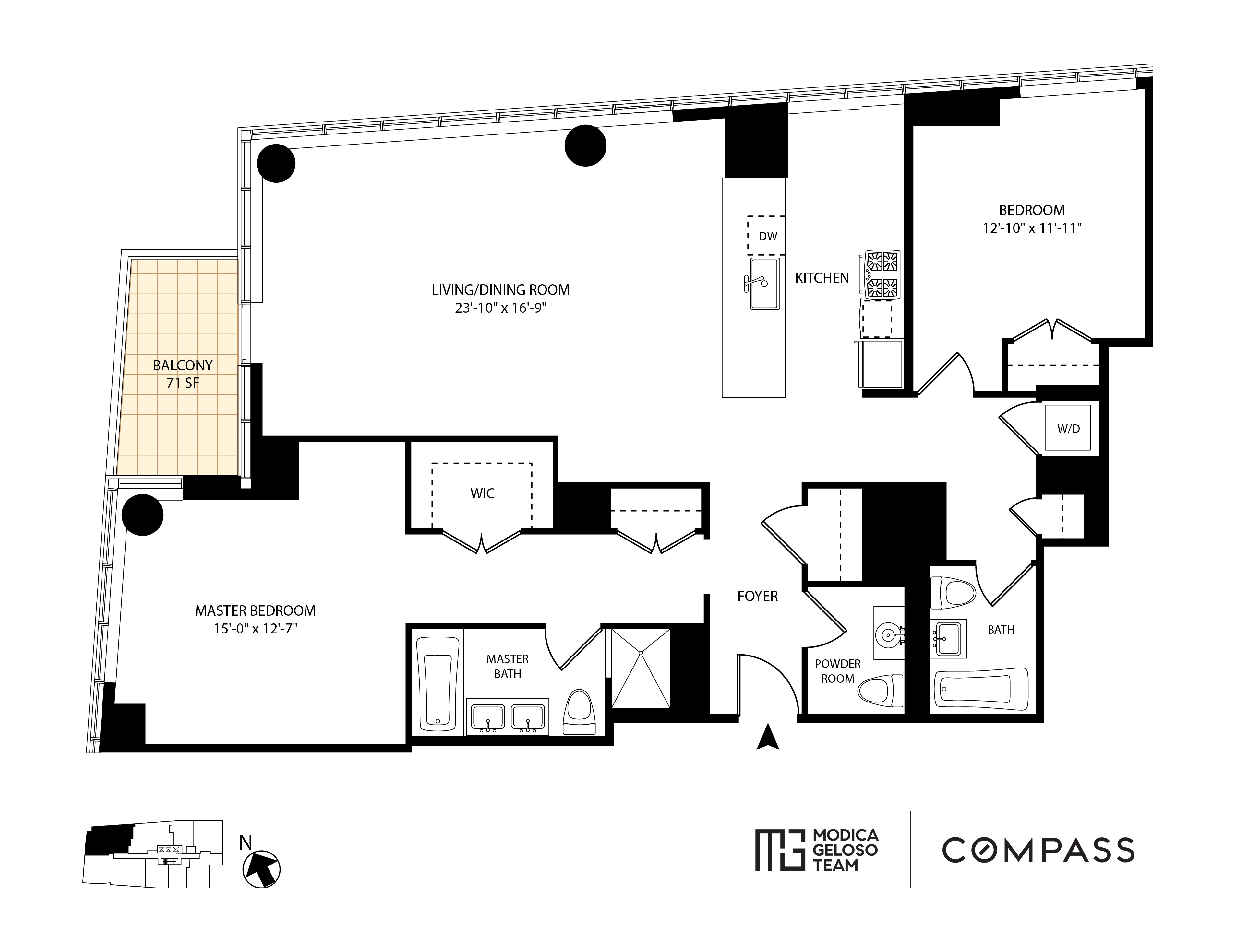 2 Northside Piers, Unit 31P Brooklyn, NY 11249 - Photo 16 of 16 a picture of floor plan