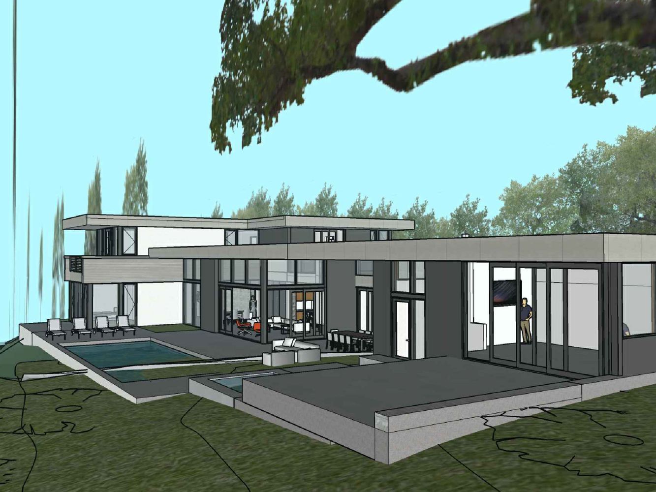 a view of house with yard and staircase