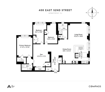 $1,525,000 | 400 East 52nd Street, Unit 3J | Midtown East