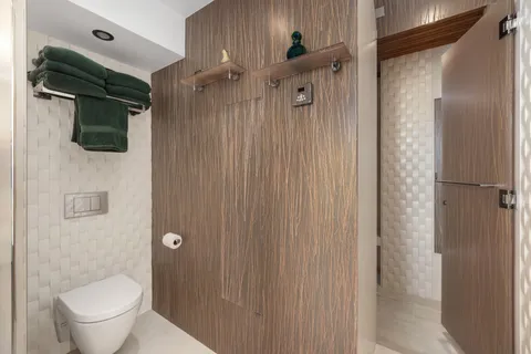 a bathroom with a shower