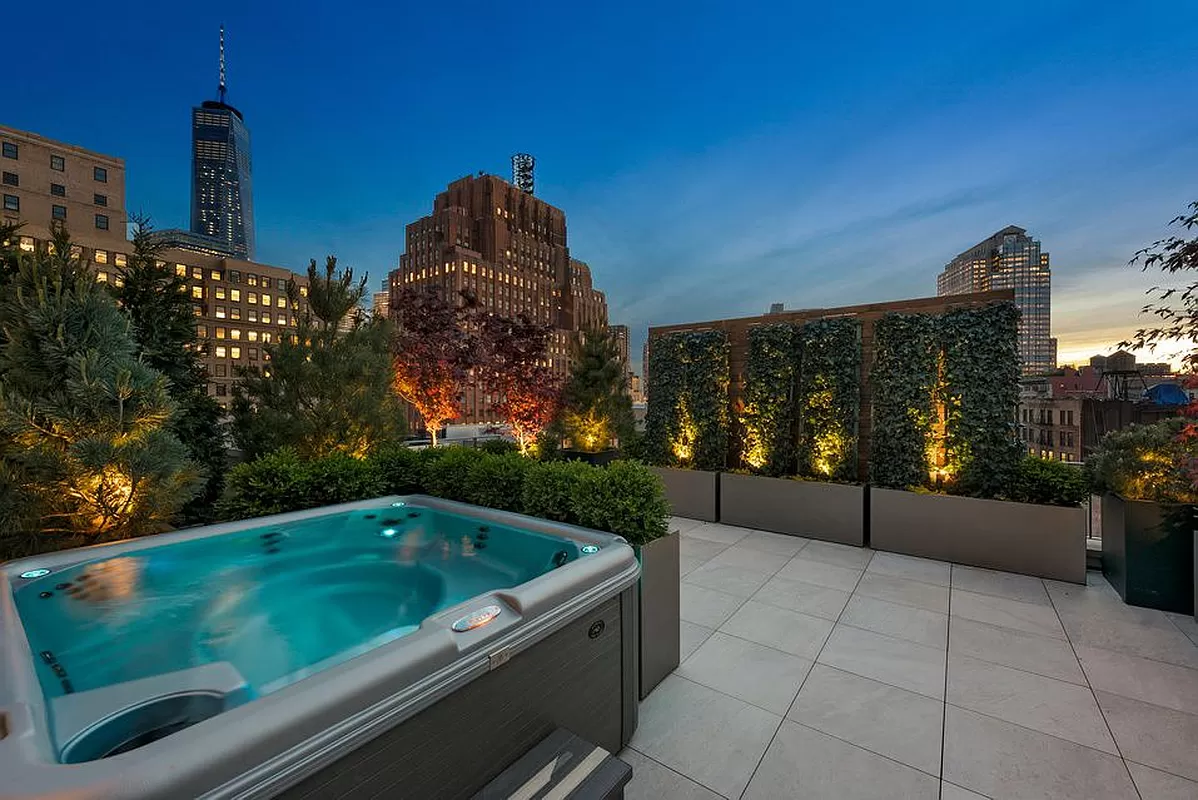 53 Leonard Street, Unit PH Manhattan, NY 10013 - Photo 22 of 24 a view of swimming pool from a balcony