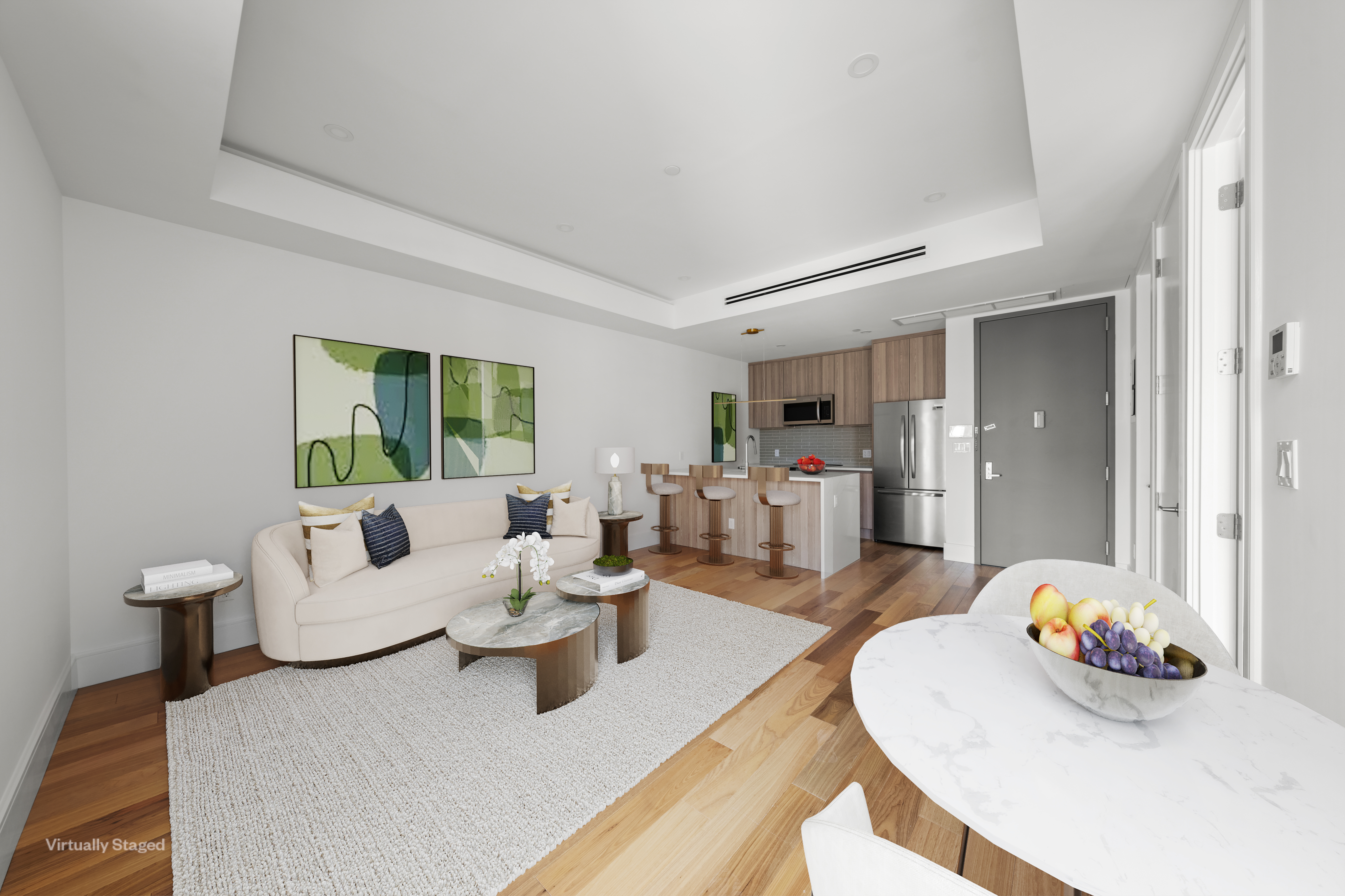 82 Cooper Street, Unit 2B Brooklyn, NY 11207 - Photo 2 of 17 a living room with furniture and a wooden floor