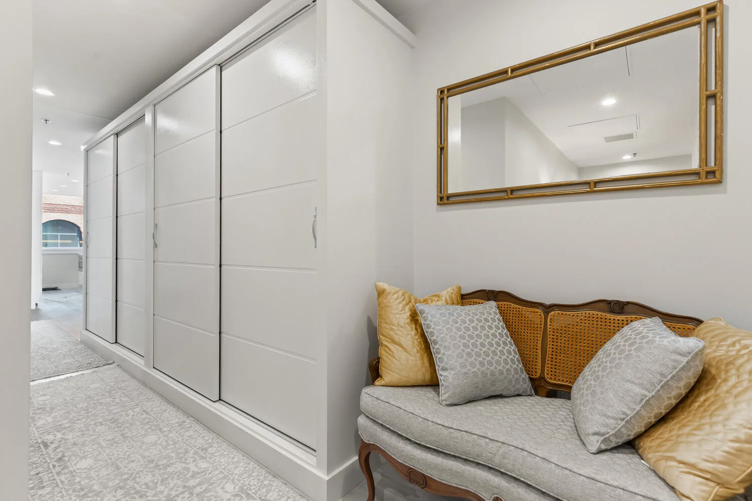 a living room with furniture