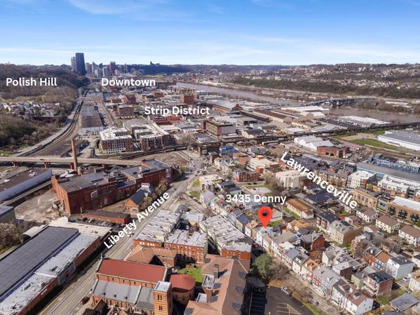 an aerial view of a city