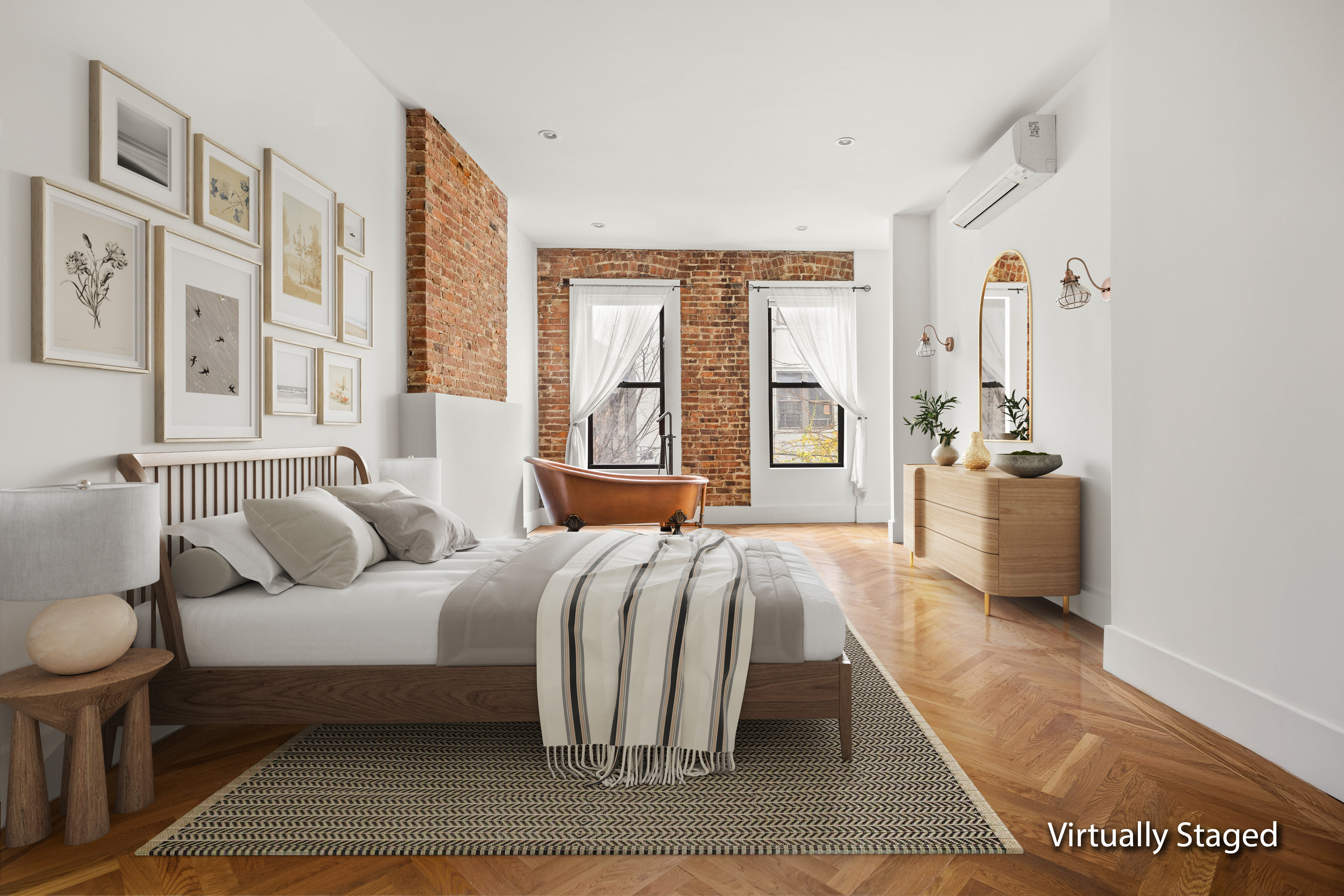 750 Lincoln Place Brooklyn, NY 11216 - Photo 8 of 24 a spacious bedroom with a bed and glass door