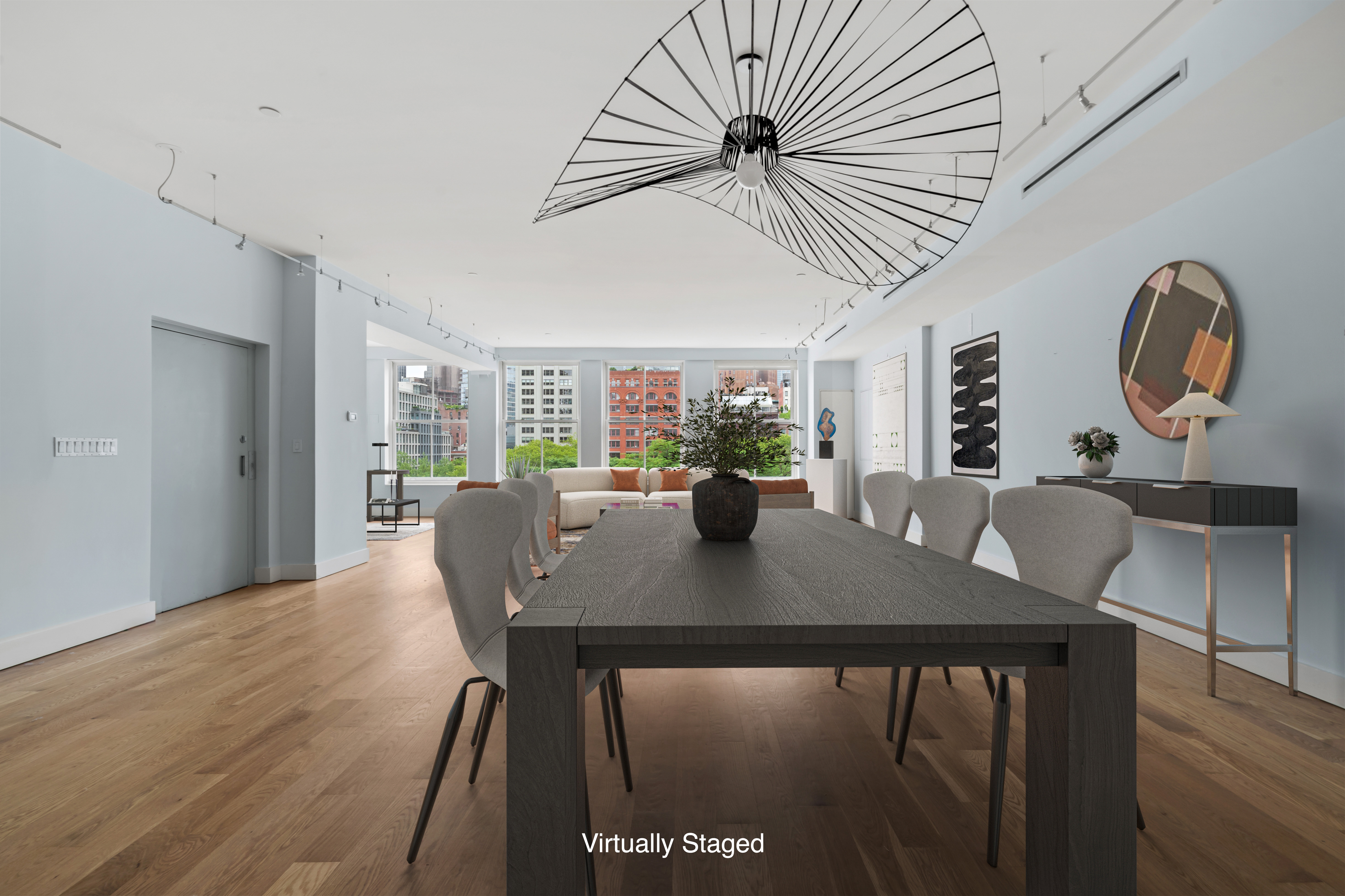 32 Laight Street, Unit 5 Manhattan, NY 10013 - Photo 9 of 31 a view of a dining room with furniture and wooden floor