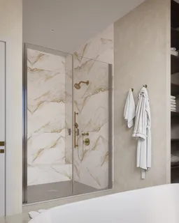 a bathroom with a shower
