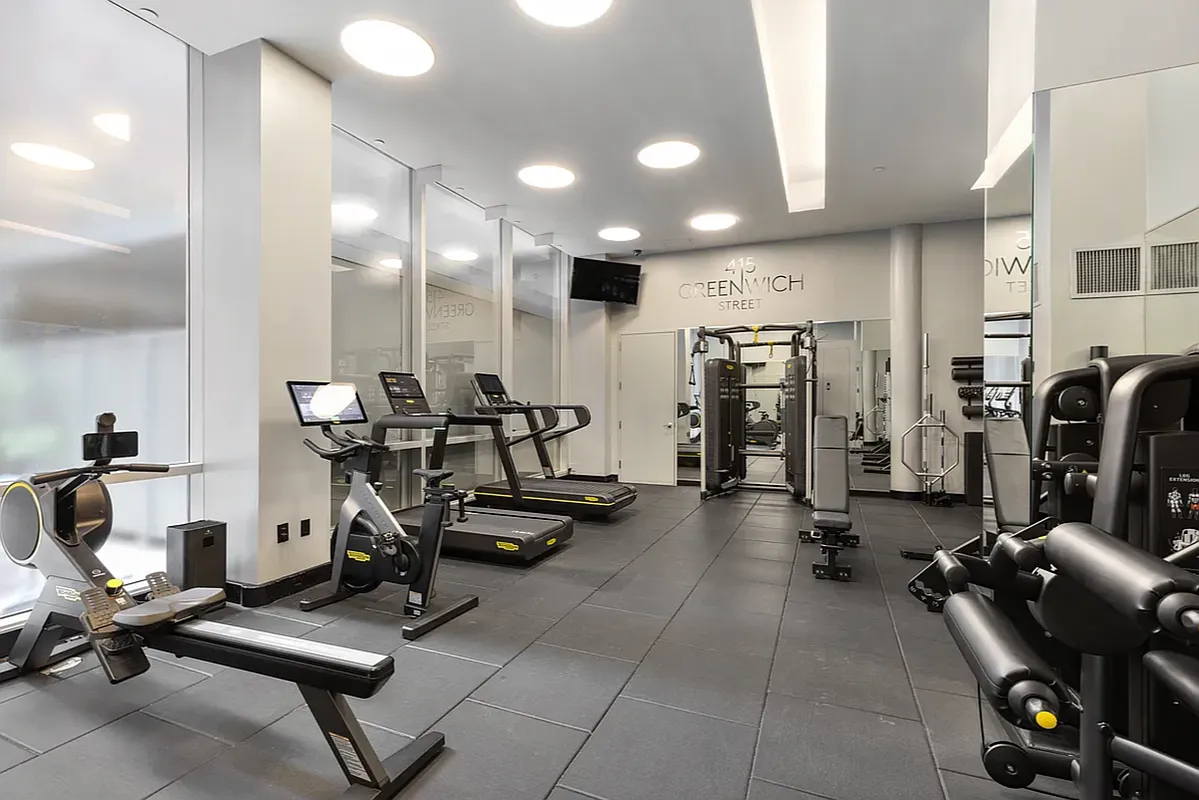 415 Greenwich Street, Unit 5D Manhattan, NY 10013 - Photo 12 of 16 a view of a room with gym equipment