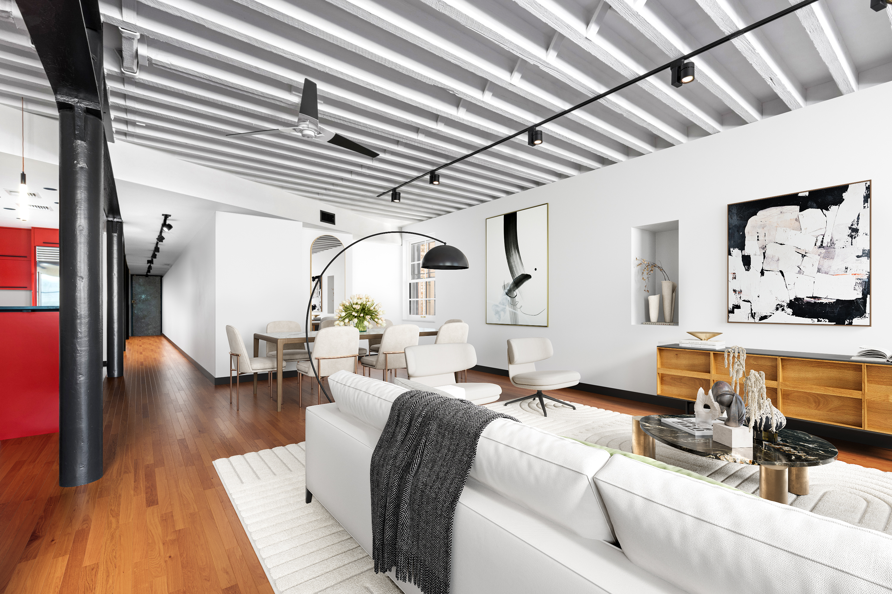 39 North Moore Street, Unit 2A Manhattan, NY 10013 - Photo 4 of 17 a living room with furniture