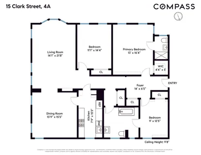 $3,250,000 | 15 Clark Street, Unit 4A | Brooklyn Heights