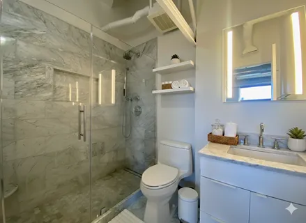 a living room with furniture