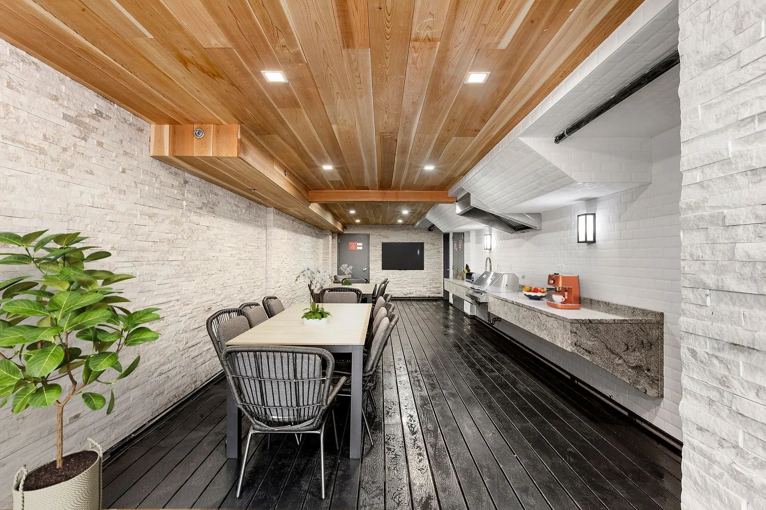 a room with furniture