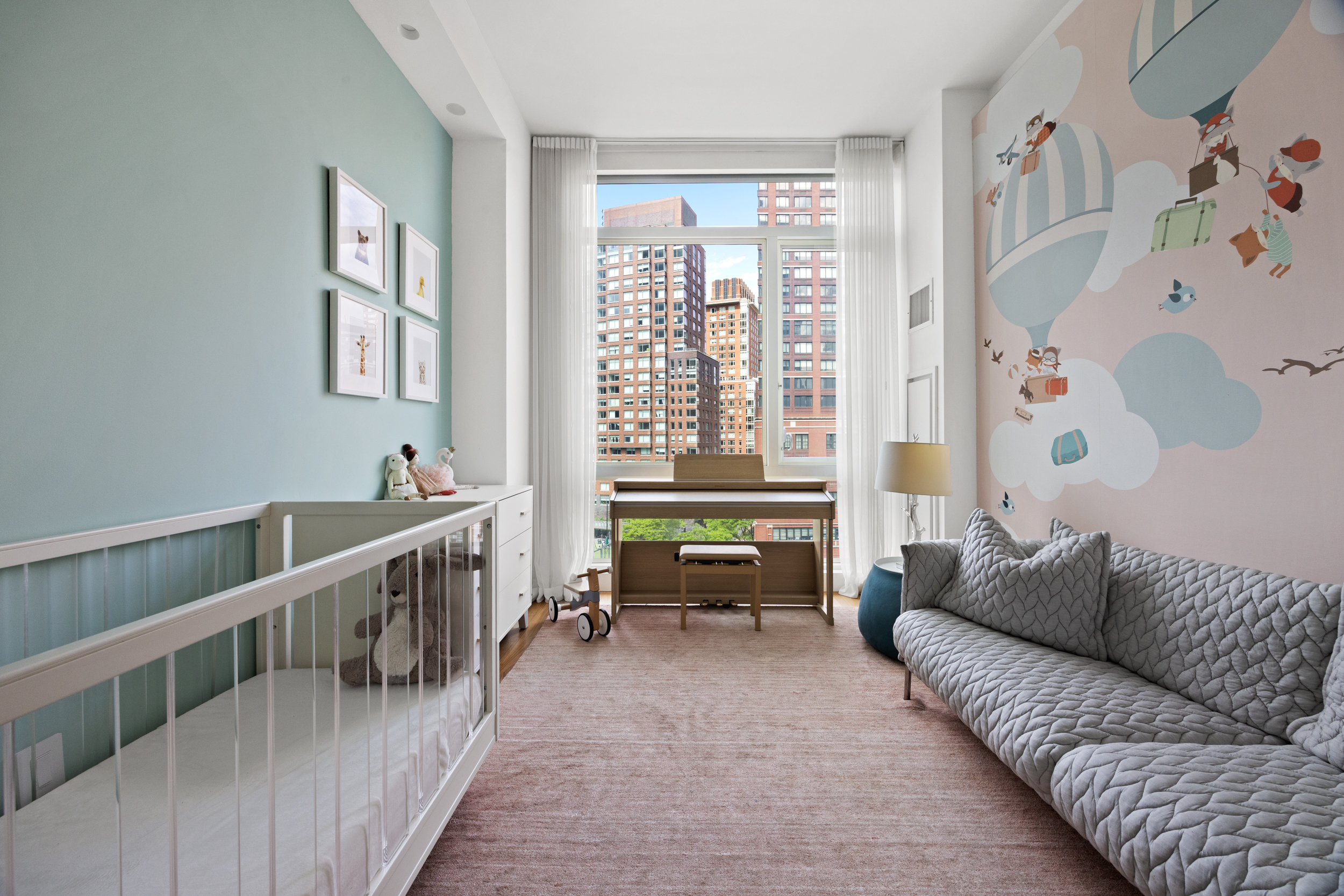 200 Chambers Street, Unit 7AI Manhattan, NY 10007 - Photo 13 of 28 a living room with furniture and a window