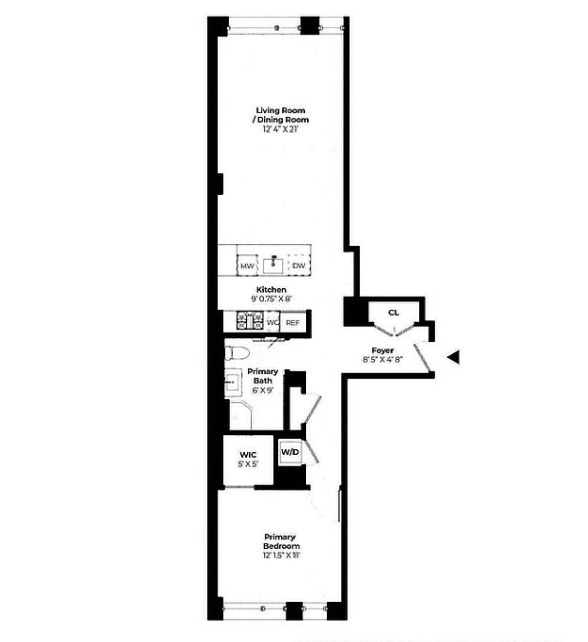 160 East 22nd Street, Unit 3A Manhattan, NY 10010 - Photo 7 of 7 a picture of a floor plan